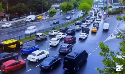 Beşiktaş’ta 8 aracın karıştığı feci kazanın görüntüleri ortaya çıktı